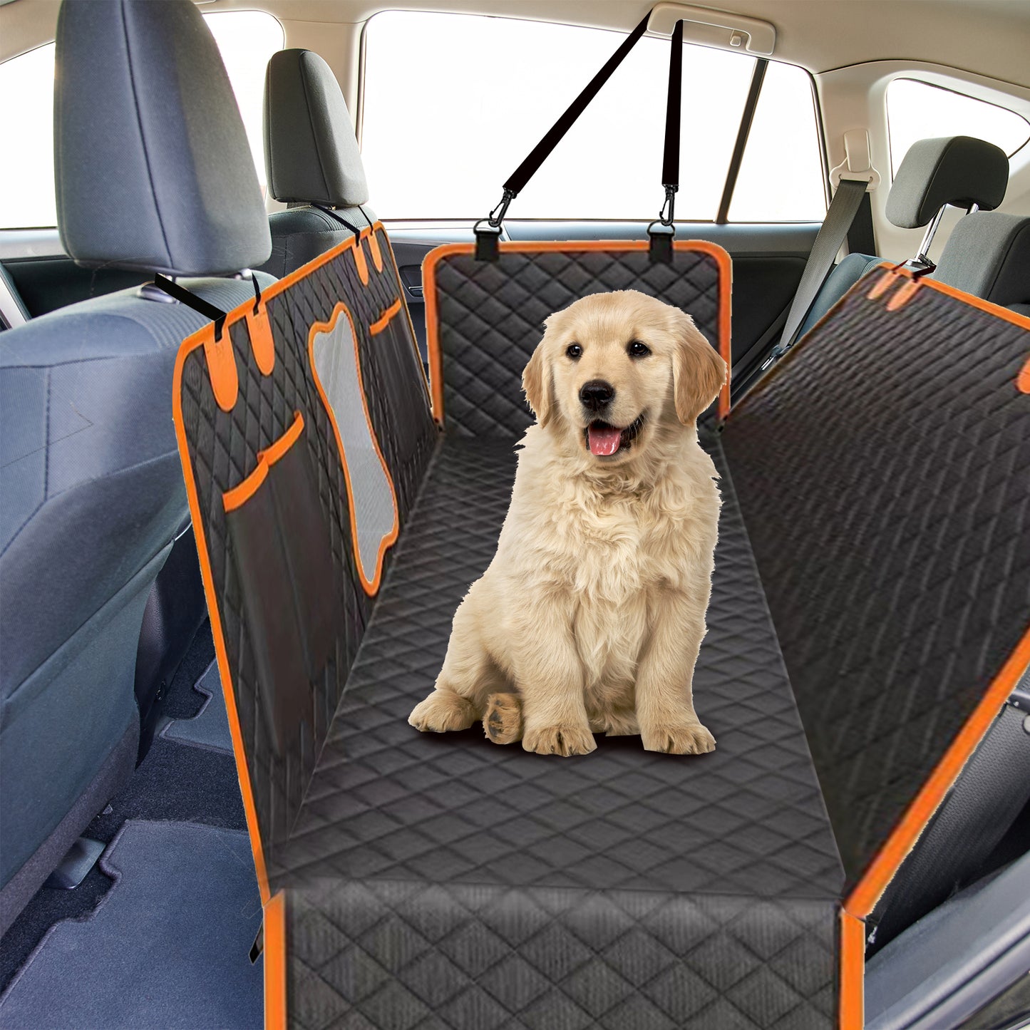 Aputtriver Dog Seat Cover for Back Seat, 100% Waterproof Dog Seat Hammock for Trucks, Sedans & SUVs