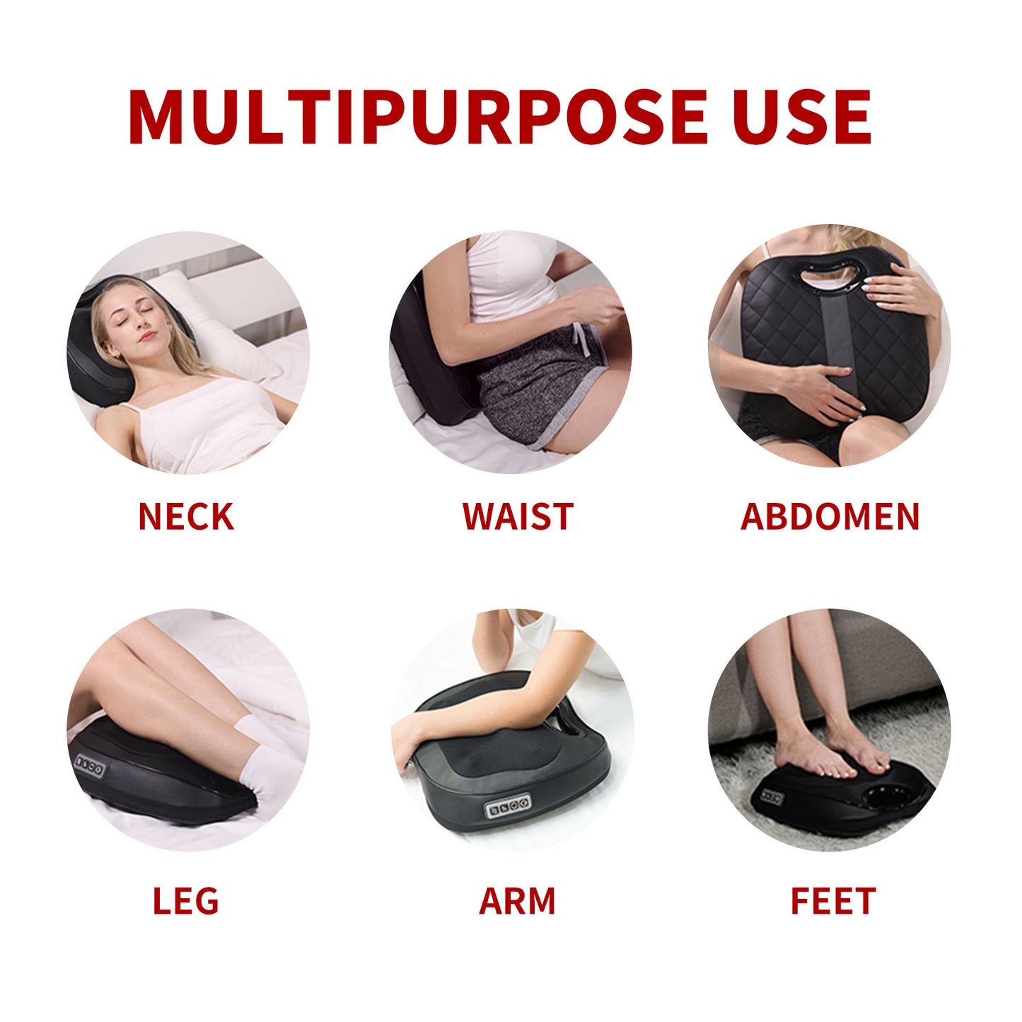 Back and Neck Massager with Heat,3D Kneading Massage Pillow for Whole Body Pain Relief