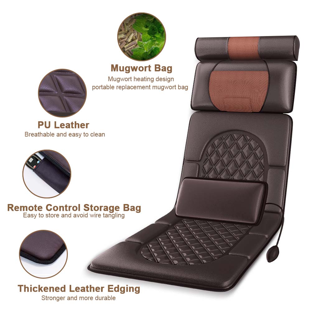 Massage Mat Full Body with Movable Neck Massage Pillow, 9 Vibrating Motors & 3 Heating Pads