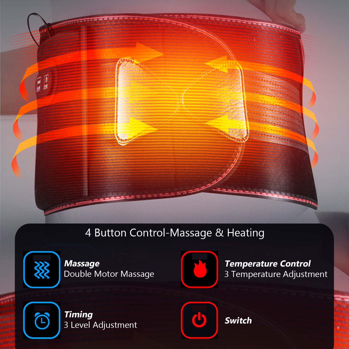 4 button control-massage & heating