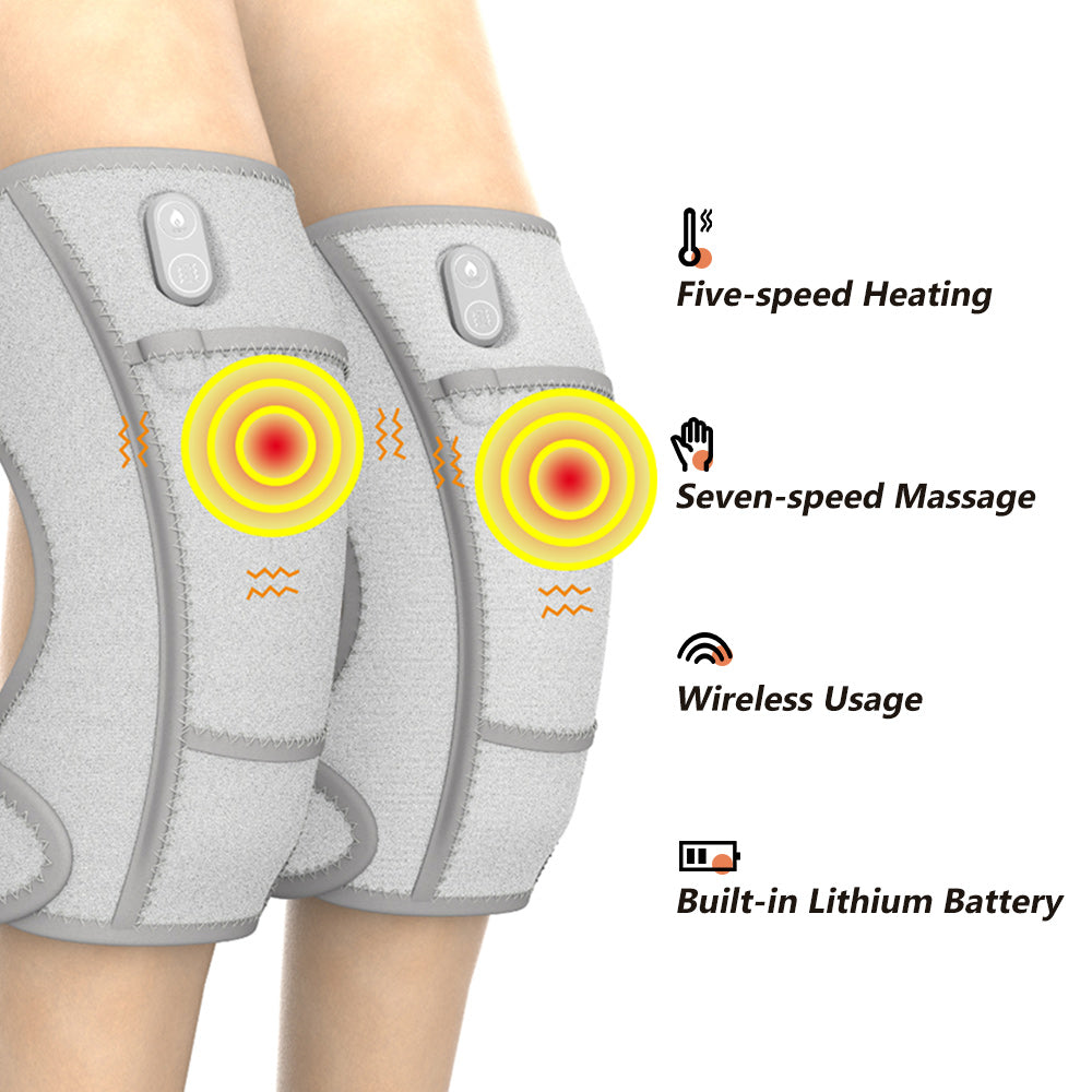 Rechargeable Heated Knee Brace Wrap for Arthritis Pain Relief and Massage 